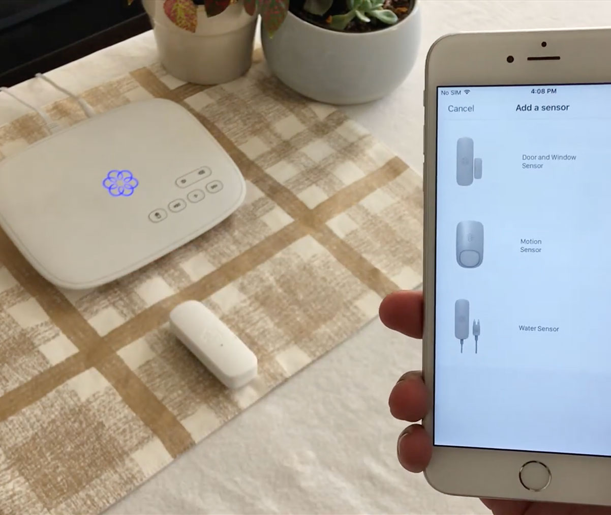 Video image of sensor mounting on wall.