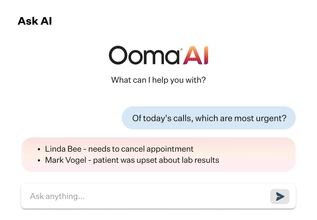 Ask AI chat interface