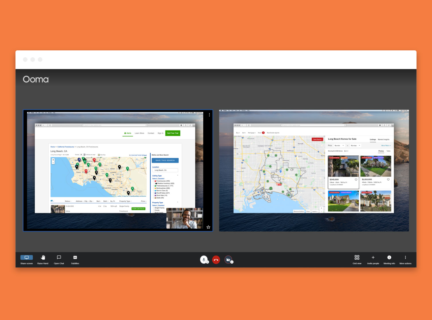 Share screens simultaneously.