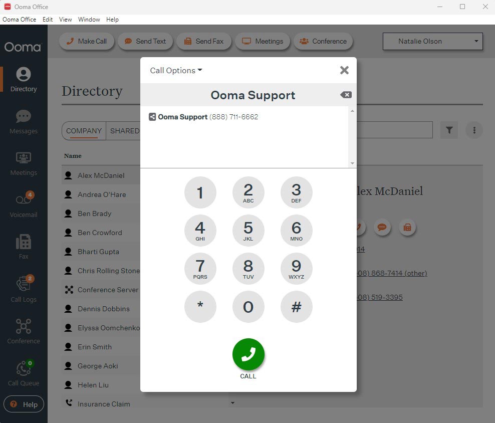 Ooma Support Call for Web