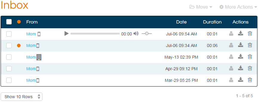 voicemail inbox