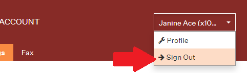 sign out of End User Portal