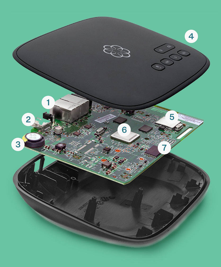 What is inside the Telo home phone.