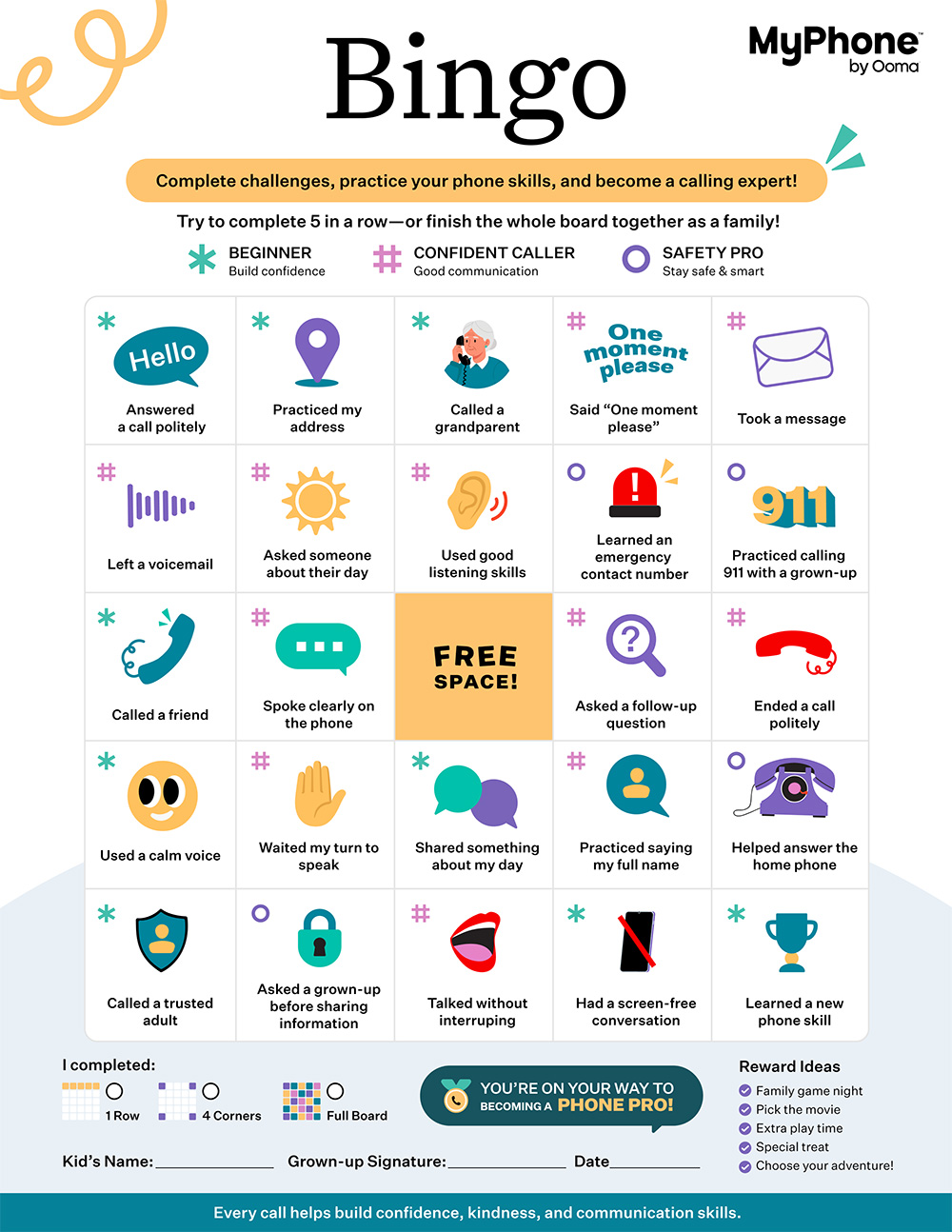 MyPhone Bingo Card