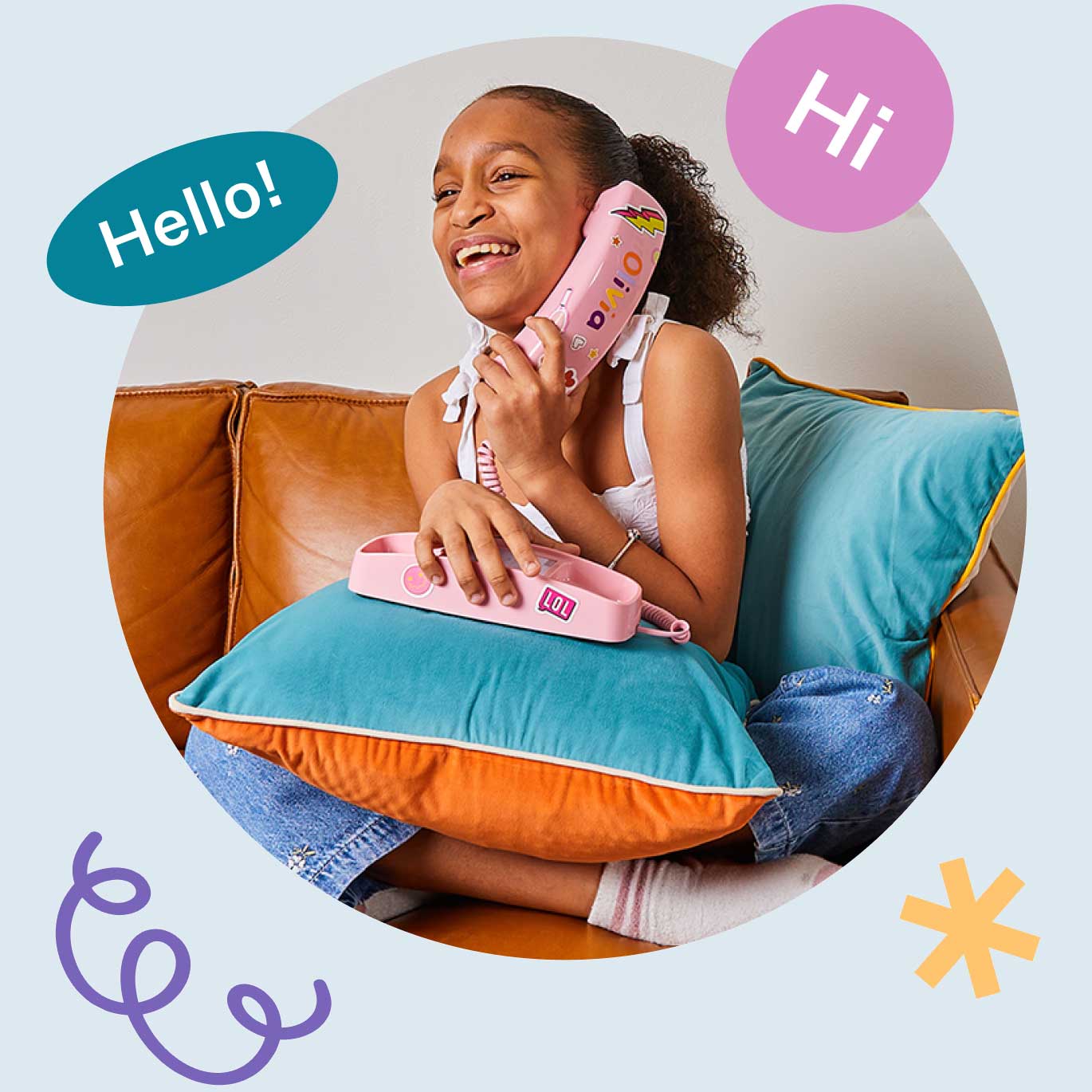 Child talking on MyPhone