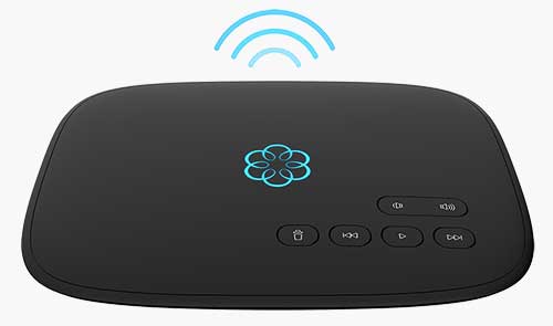 Ooma Telo Black home phone system.