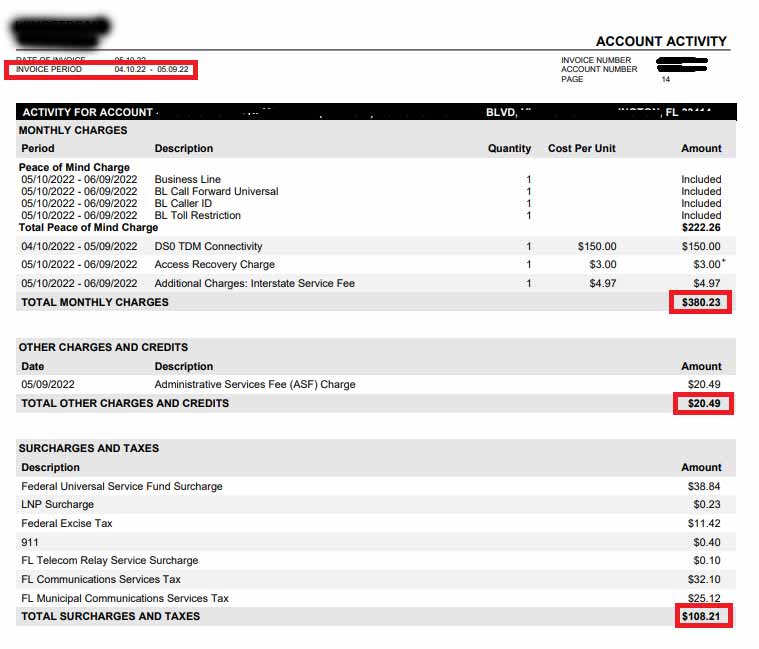 May 2022 bill totaling $508.93.