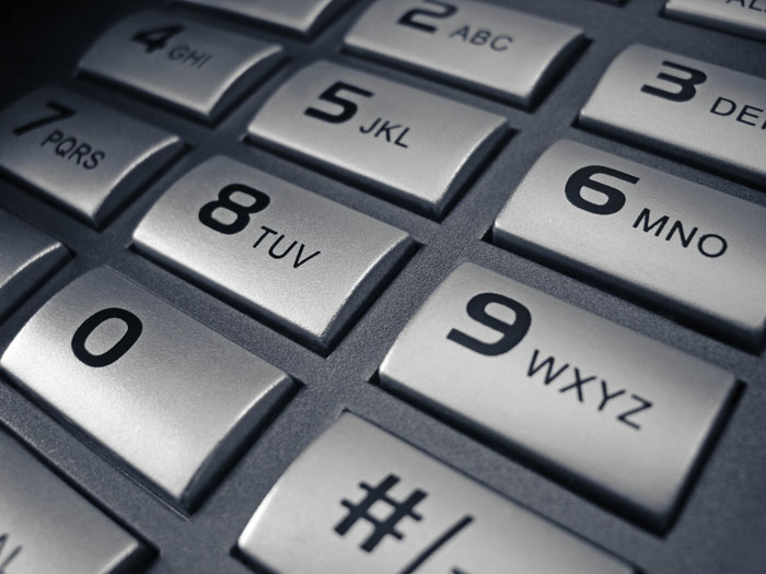 close-up of a home phone keypad