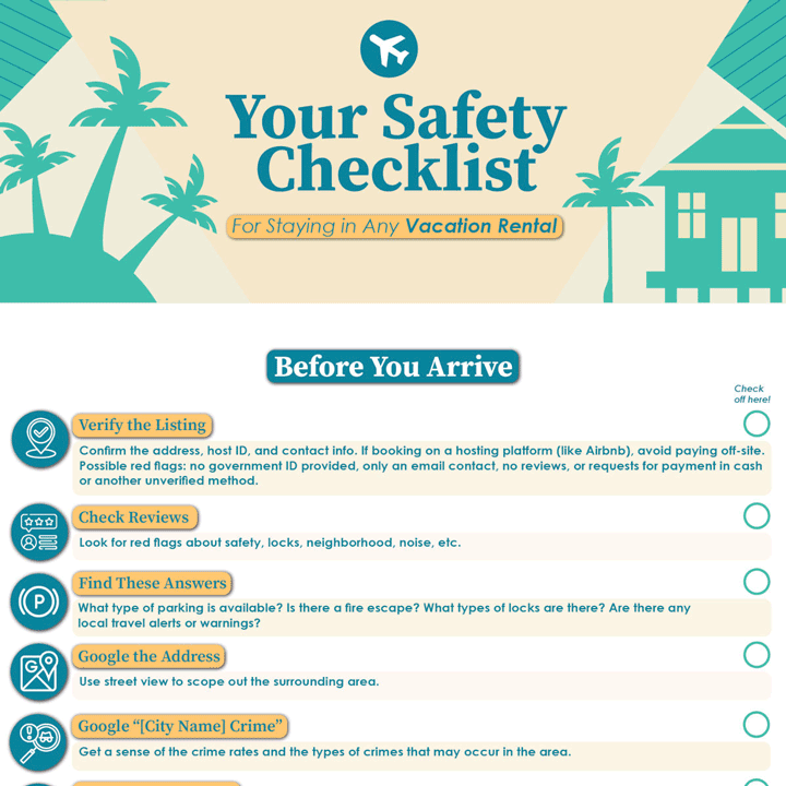 Your safety checklist for staying in any vacation rental - blog post image